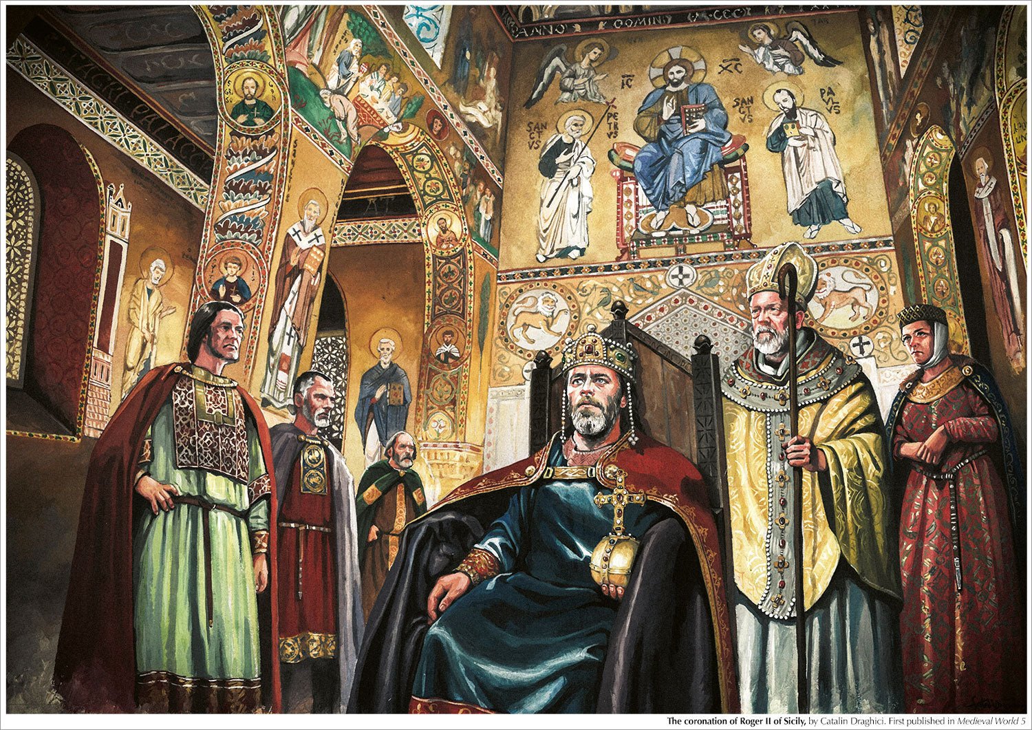 A3 print: The coronation of Roger II of Sicily - Karwansaray Publishers