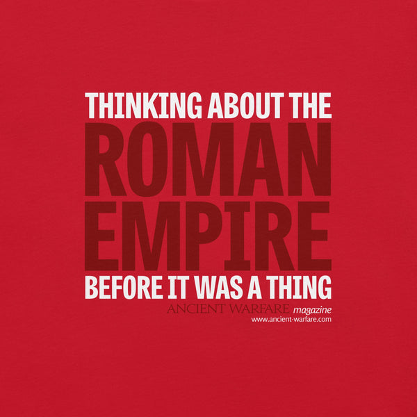 T - Shirt: Thinking about the Roman Empire before it was a thing (red edition) - Karwansaray Publishers